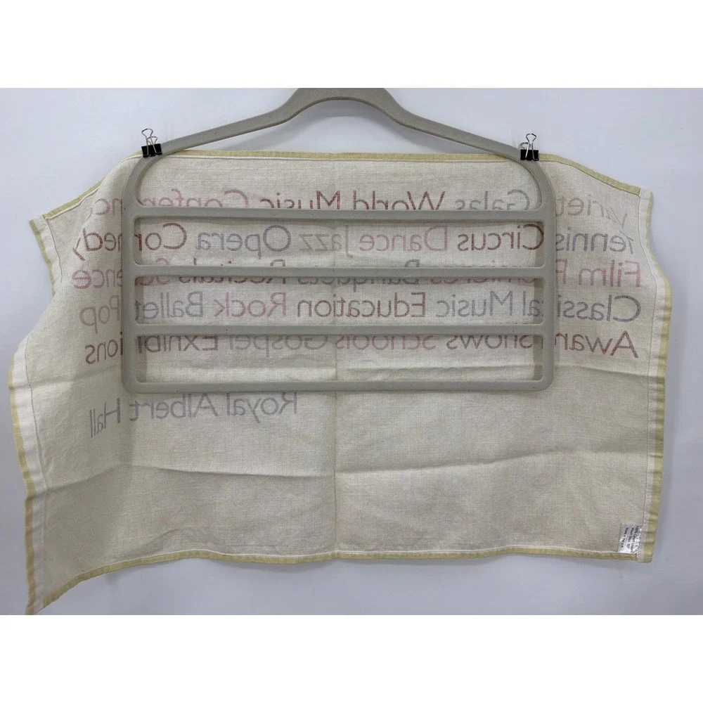 Royal Albert Hall London Souvenir Tea Towel 100% Linen Union Made in UK Cream